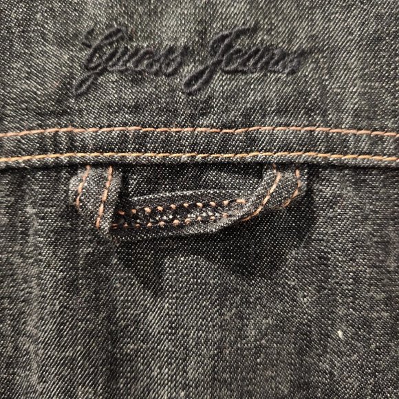 Vintage Y2K Guess Jeans XS/TP Dark Wash Denim Button Front Short Jumpsuit - Picture 3 of 7